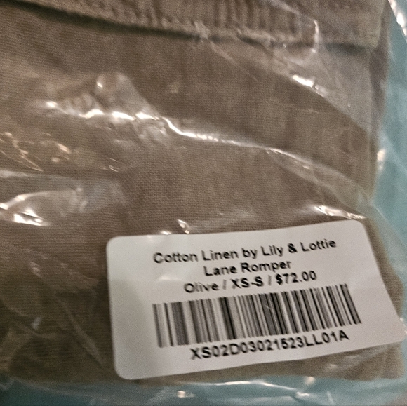 NWT - Chelsea DeBoer XS/S Green Layne Cotton Linen Romper - Picture 9 of 10